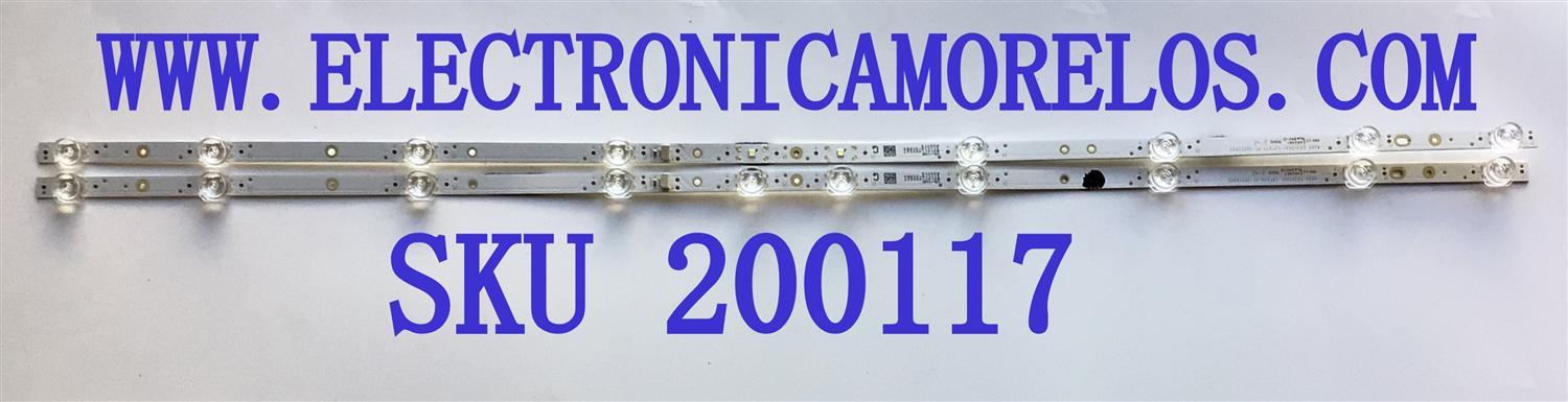 KIT DE LEDS PARA TV TCL ORIGINAL 2 PIEZAS / NUMERO DE PARTE 20210603 / 40D6-ZX3030A1-10*2YH-V1 / HBH-L2 / B0101-000327 / 211115-3C580 / 402712 / PANEL LVF395NDEL MD9W19 / MODELO 40S325 / 40S355